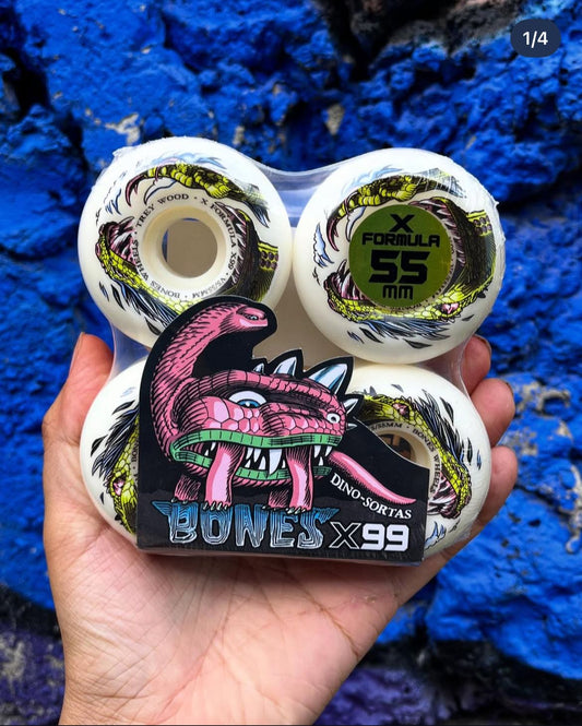 Ruedas BONES Dino-Sortas ¨55mm X99¨