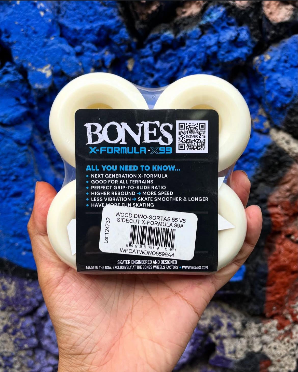 Ruedas BONES Dino-Sortas ¨55mm X99¨